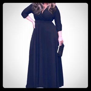 Black 3/4 sleeve maxi dress